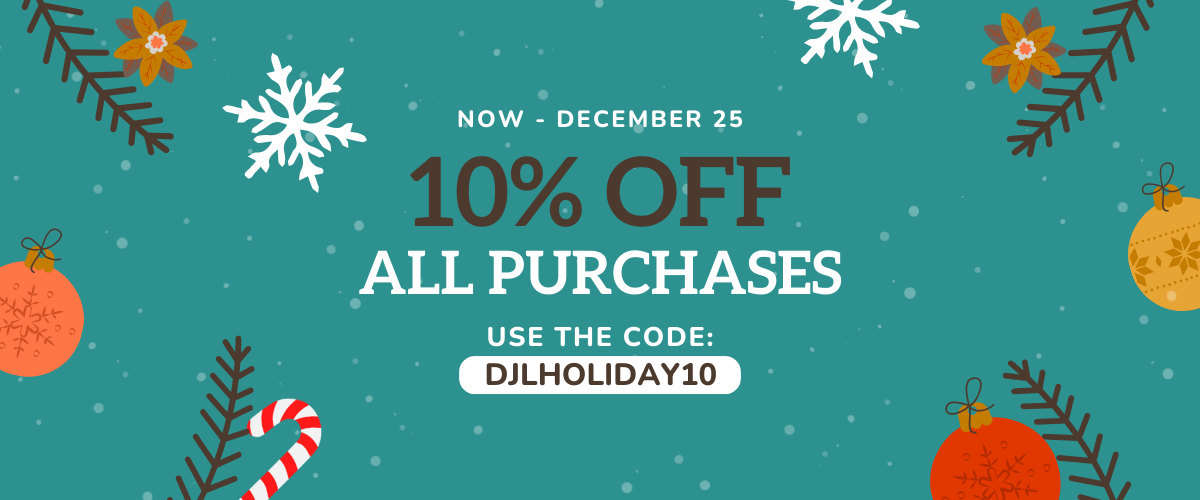 holiday promo graphic with 10% off text